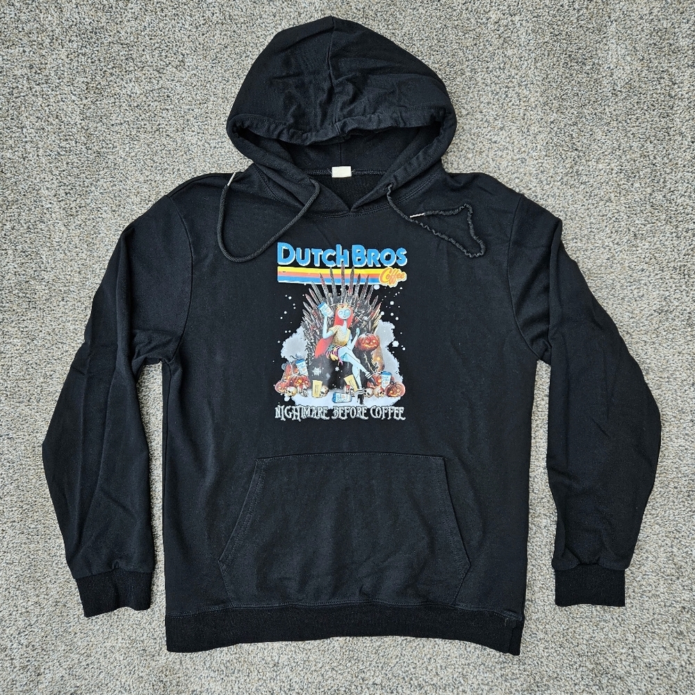 Dutch Bros Jack Skellington Nightmare Before Coffee Sweatshirt Black Mens Medium